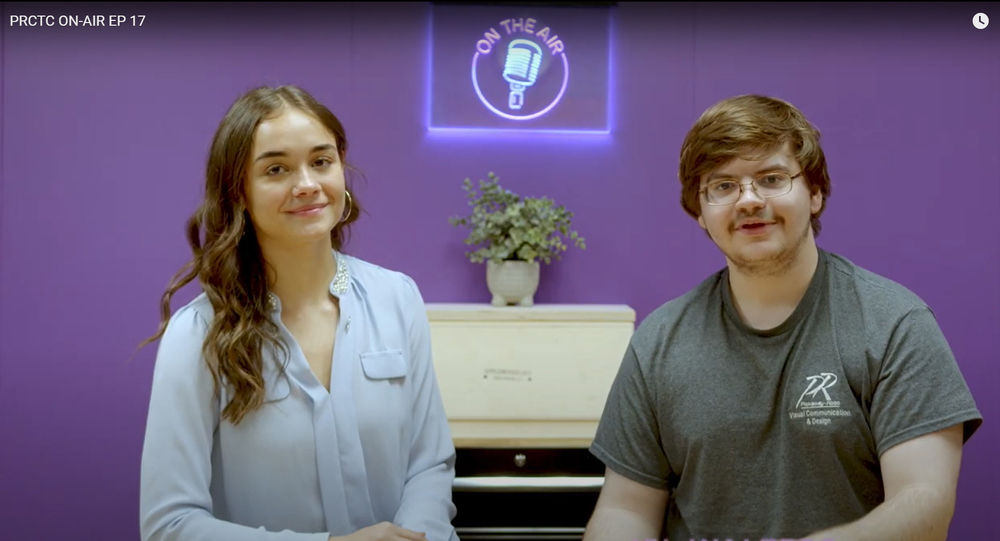 Roxi Storts-Berio and Daniel Walters co-anchor PRCTC On Air, a weekly news program.