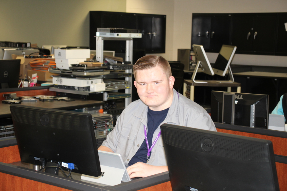 Carter Leiterman in the CSN lab.